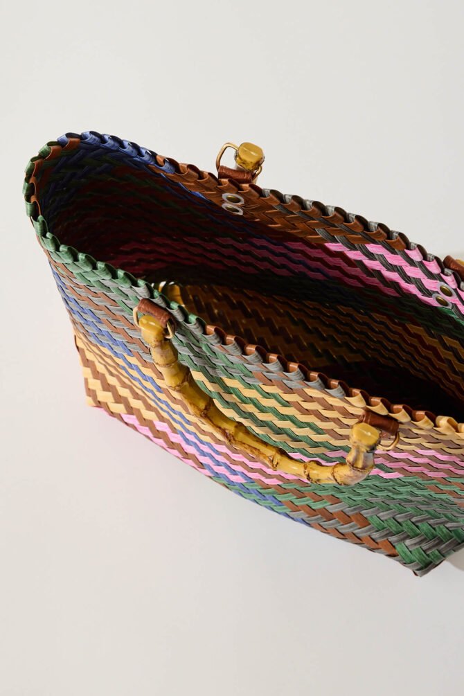 Tote Bag In Multi Rattan - Image 6