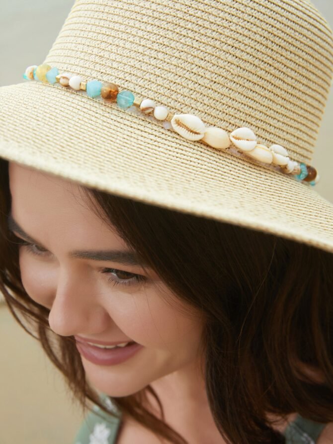 Curved Brim Seashell Vacation Hat - Image 4