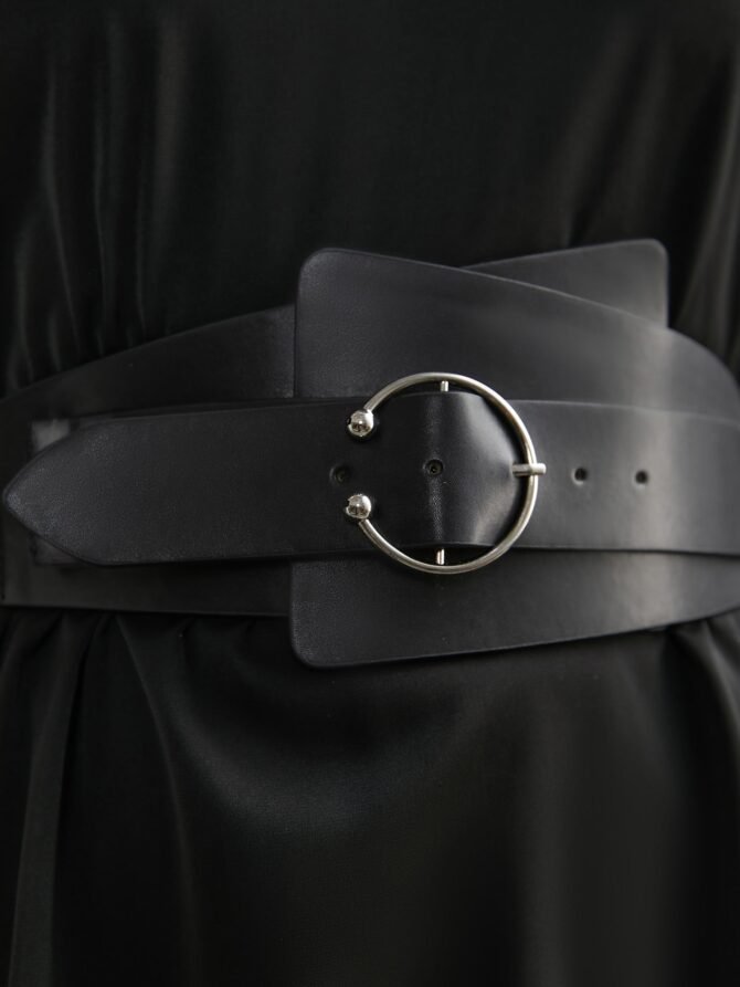 PU Metallic Buckle Elastic Waist Belt - Image 4