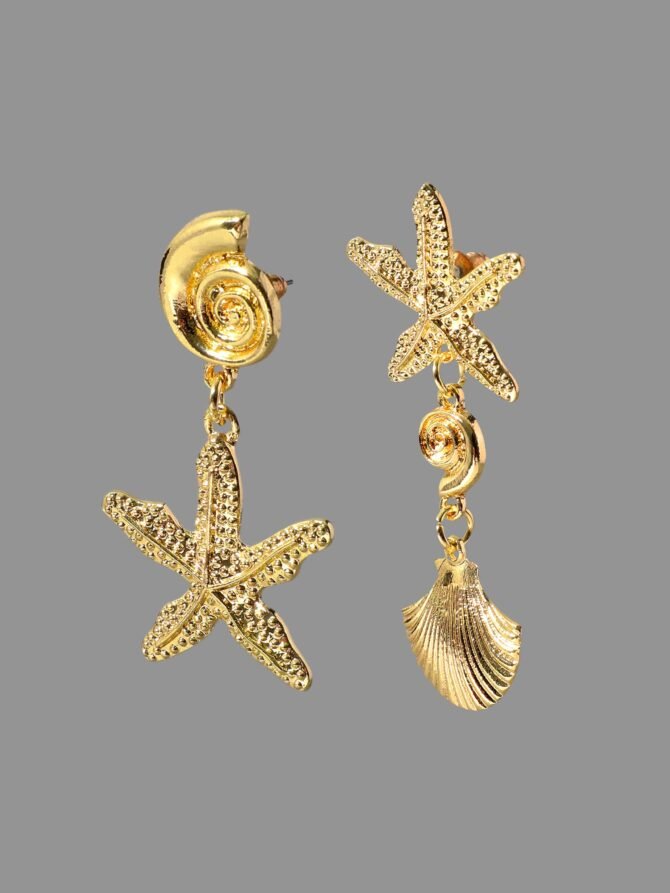 Shell Starfish Pendant Earrings - Image 6