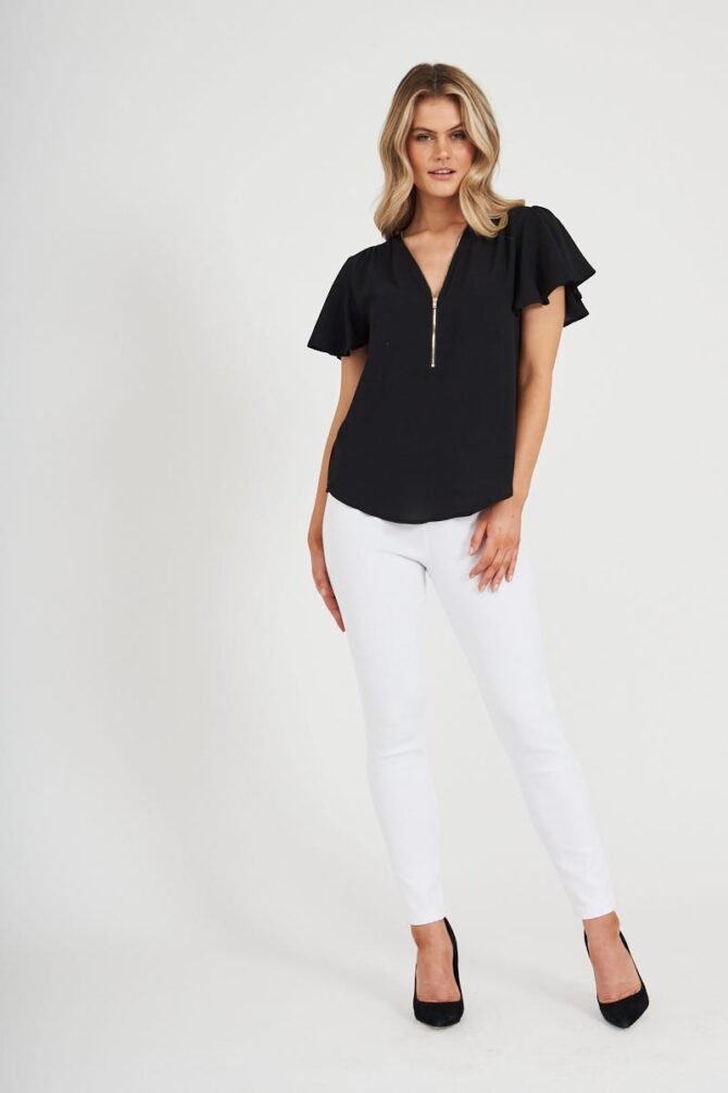 Zip Top In Black