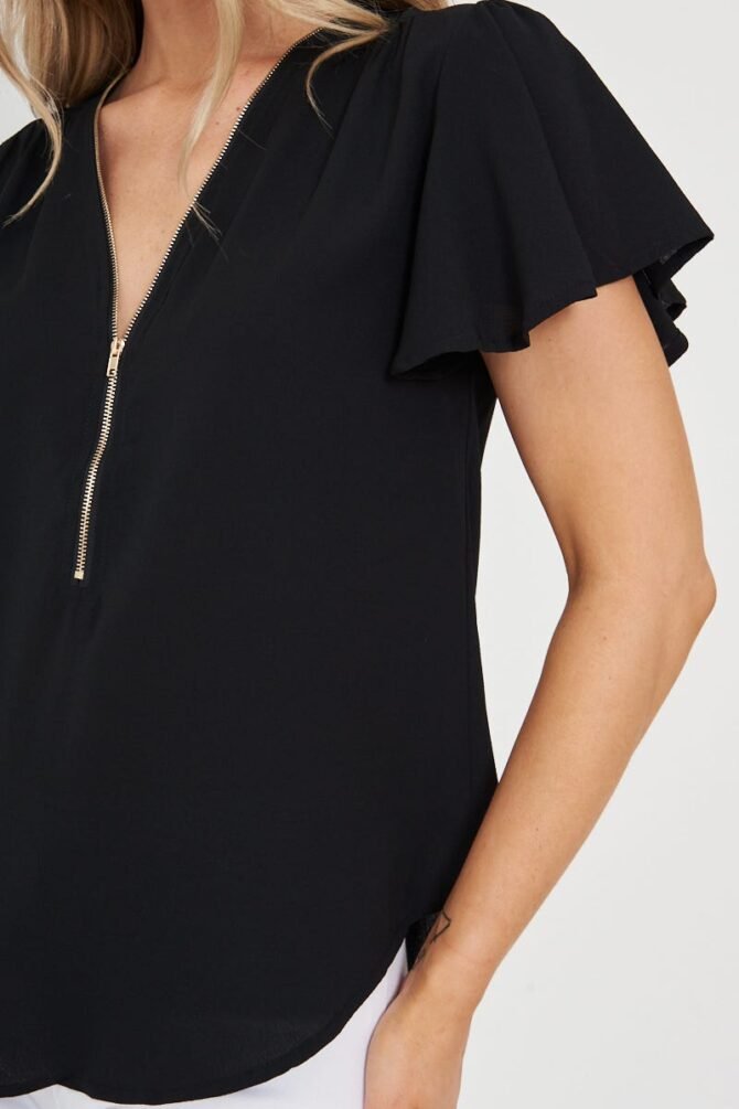 Zip Top In Black - Image 5