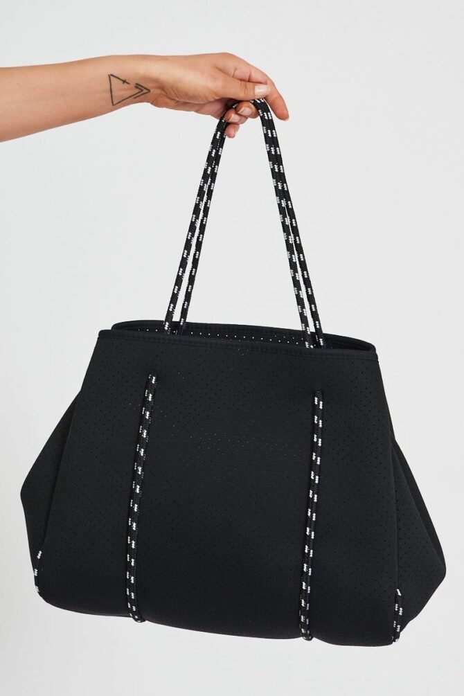 Neoprene Tote Bag In Black - Image 4