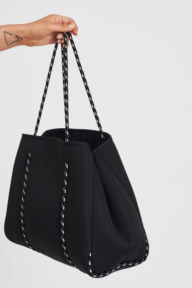 Neoprene Tote Bag In Black - Image 6