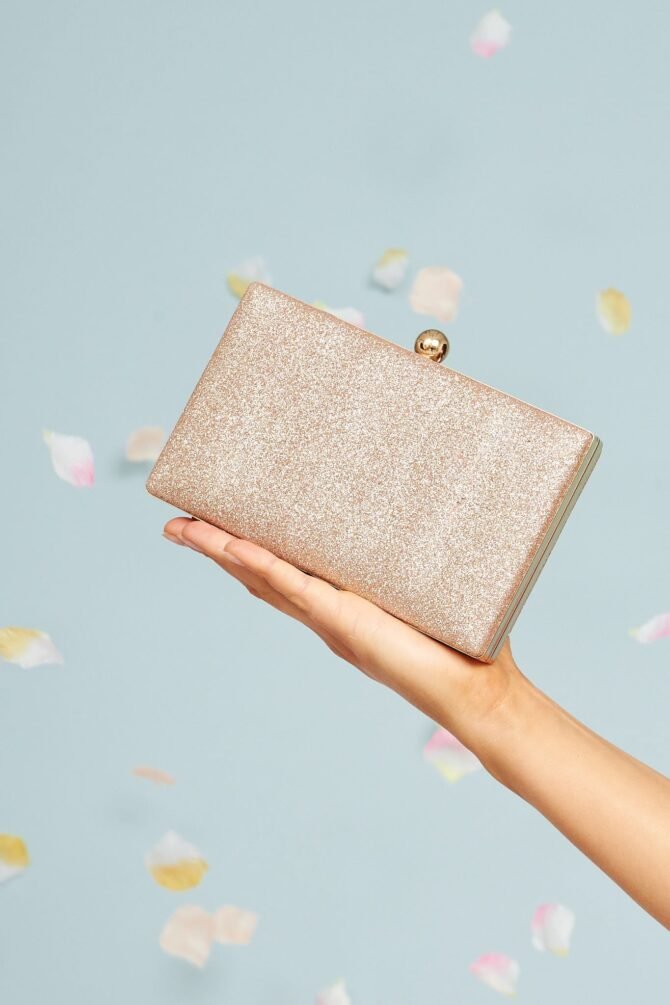 Clutch Bag In Rose Gold - Image 6