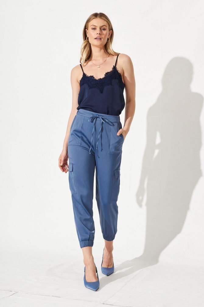 Top In Navy Satin - Image 3