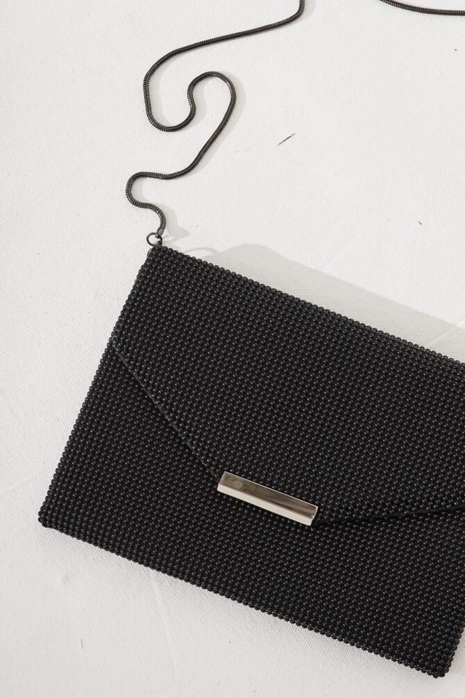 Envelope Clutch Bag In Black - Image 5