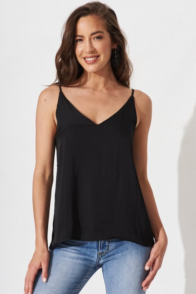 Top In Black Satin - Image 3