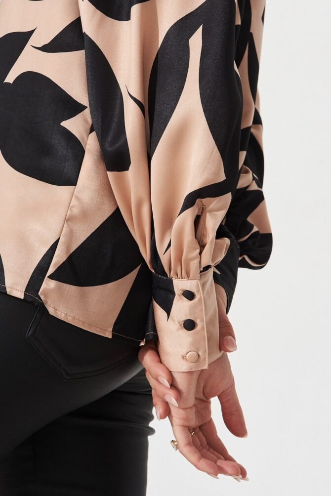 Callia Shirt In Brown With Black Print - Image 6