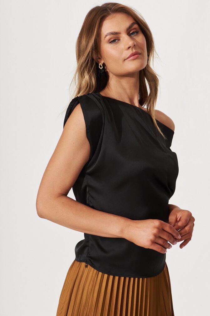 Top In Black Satin