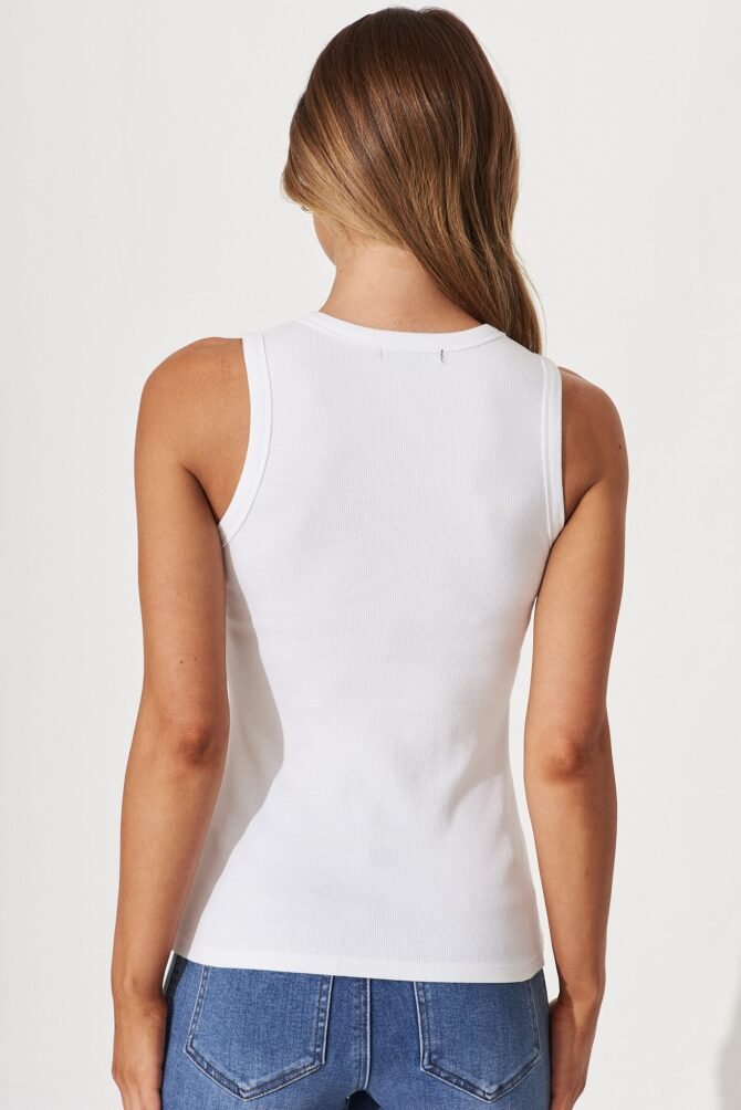 Top In White Cotton Blend - Image 3