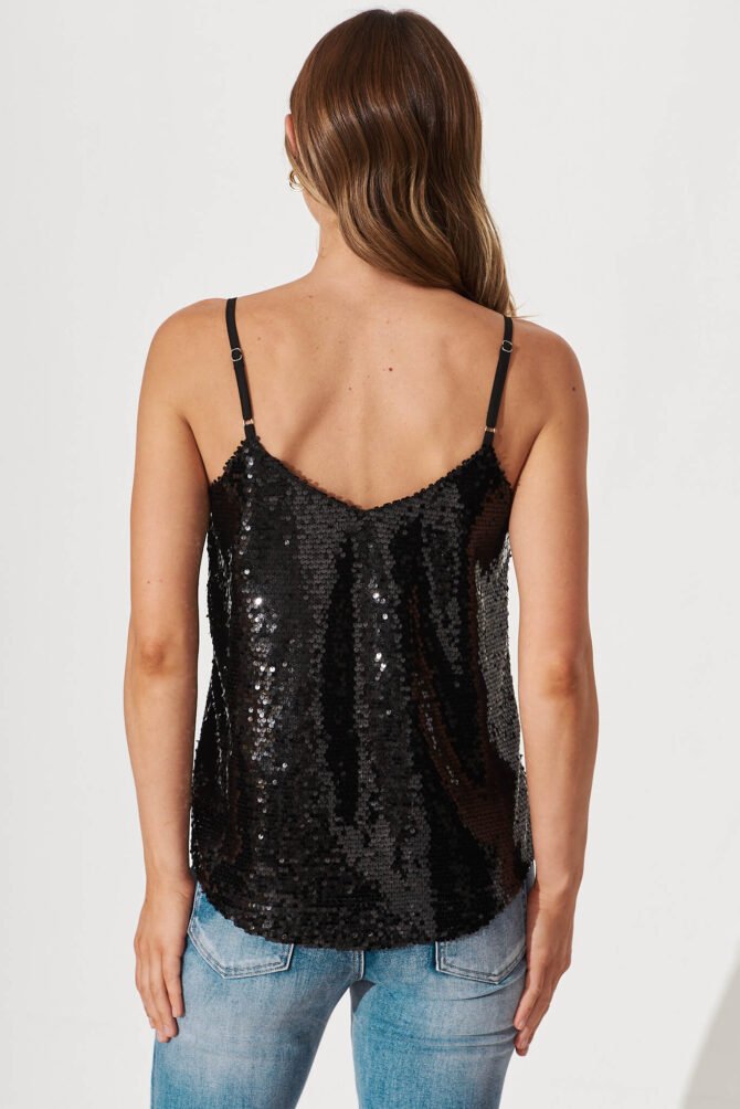 Top In Black Sequin - Image 3