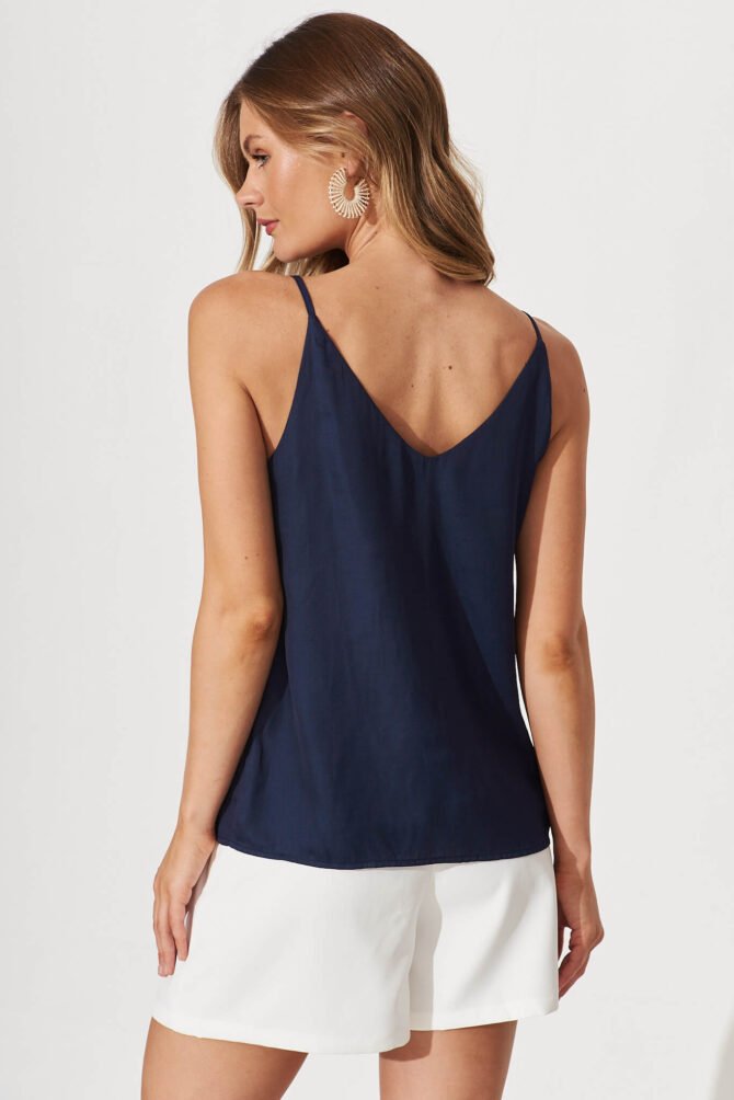 Top In Navy Satin - Image 9