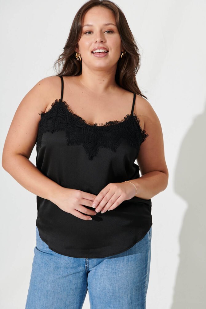 Top In Black Satin - Image 2