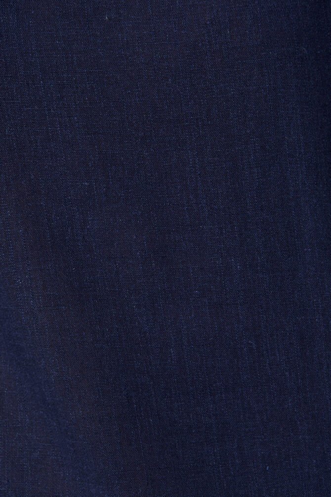 Top In Navy Cotton Linen - Image 6