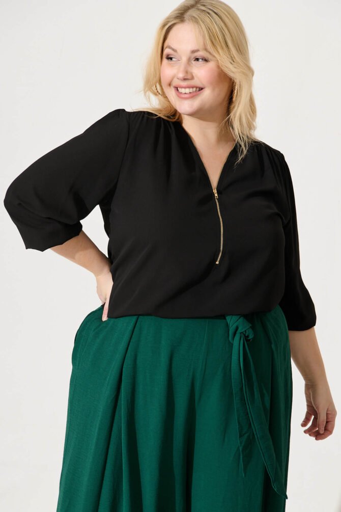 Zip Top In Black - Image 2