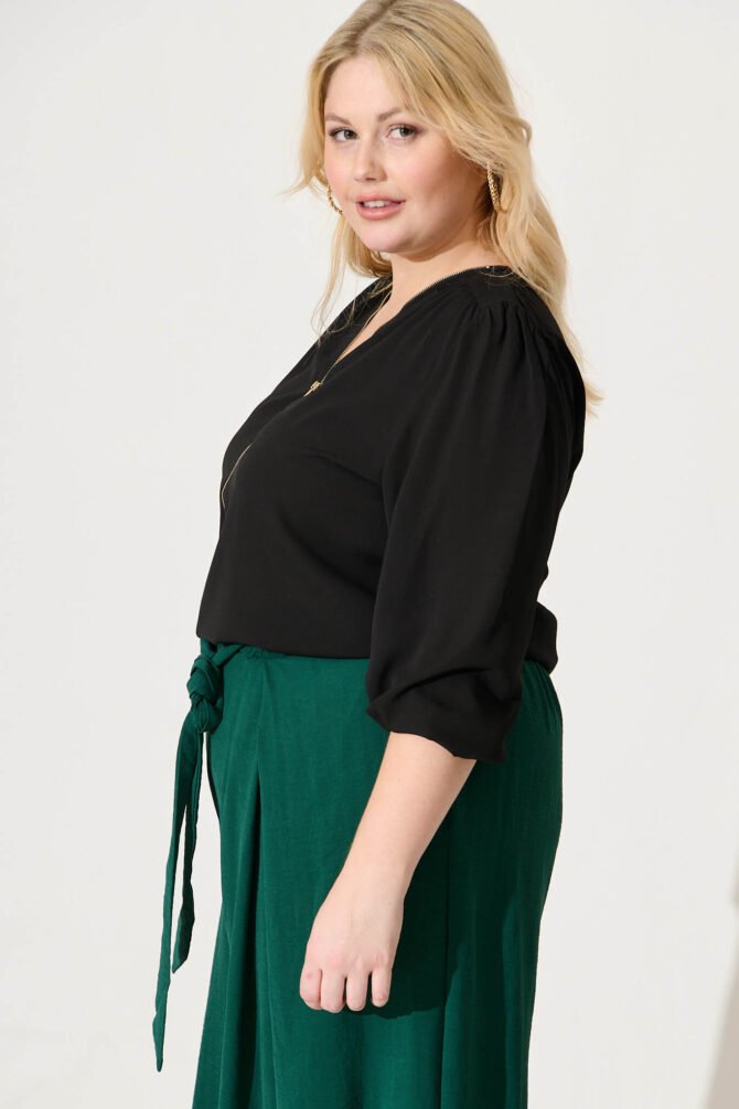 Zip Top In Black - Image 7