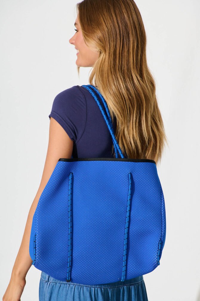 Neoprene Tote Bag In Cobalt Blue - Image 7