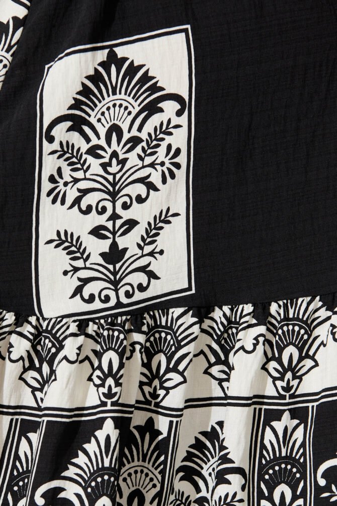 Dress in Black with White Print - Image 6