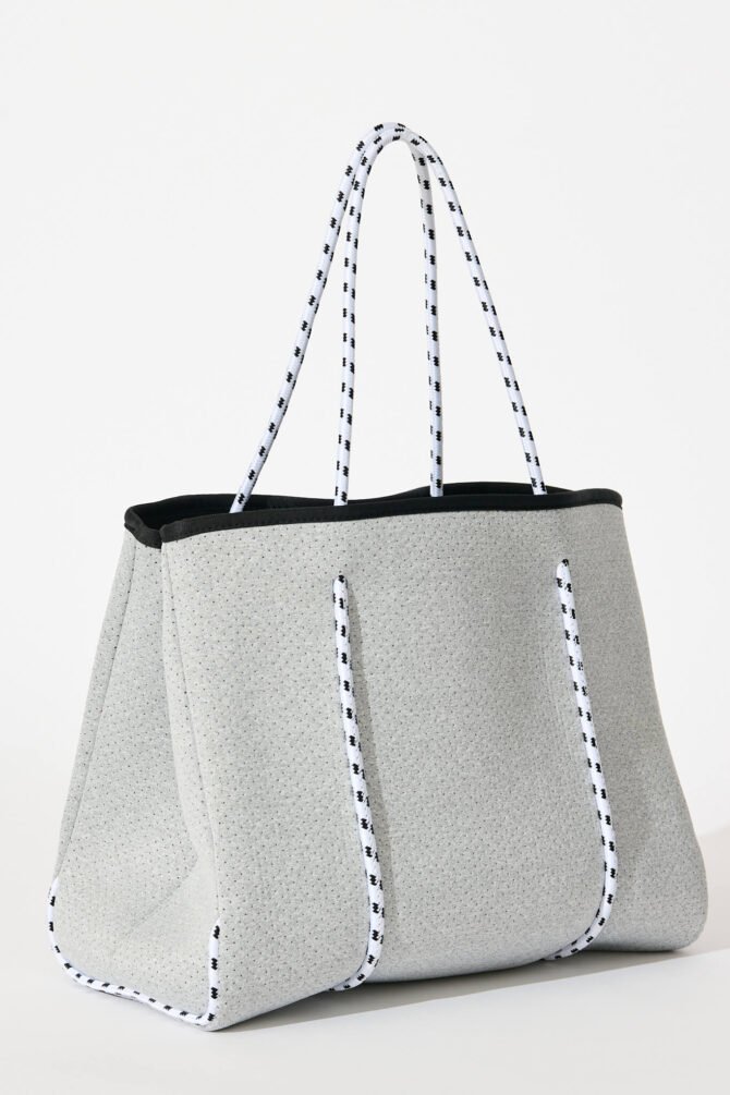 Neoprene Tote Bag In Light Grey - Image 2