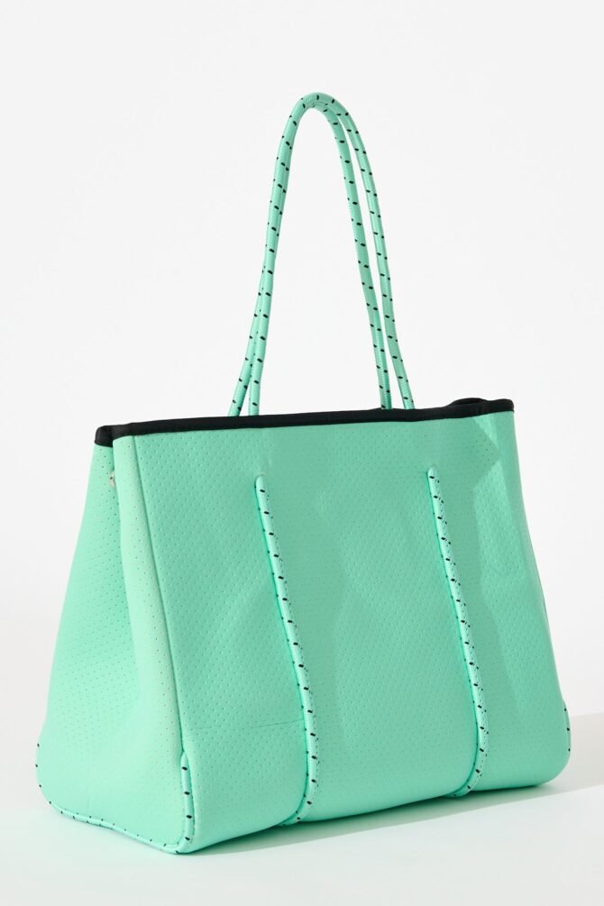 Neoprene Tote Bag In Turquoise - Image 2