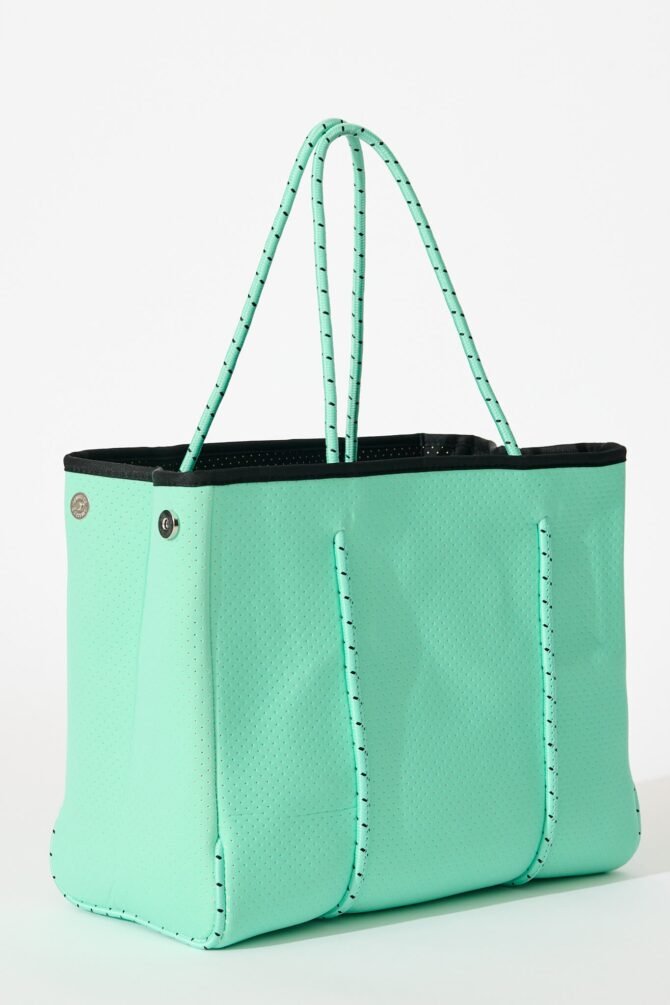 Neoprene Tote Bag In Turquoise - Image 3