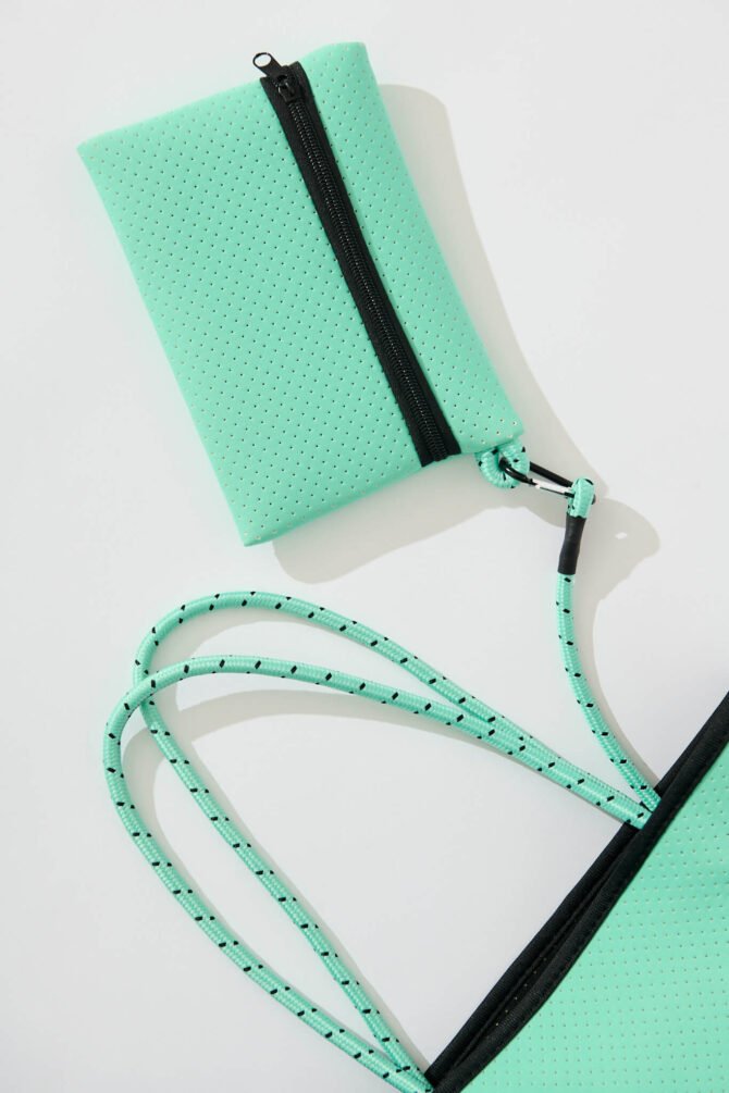 Neoprene Tote Bag In Turquoise - Image 4