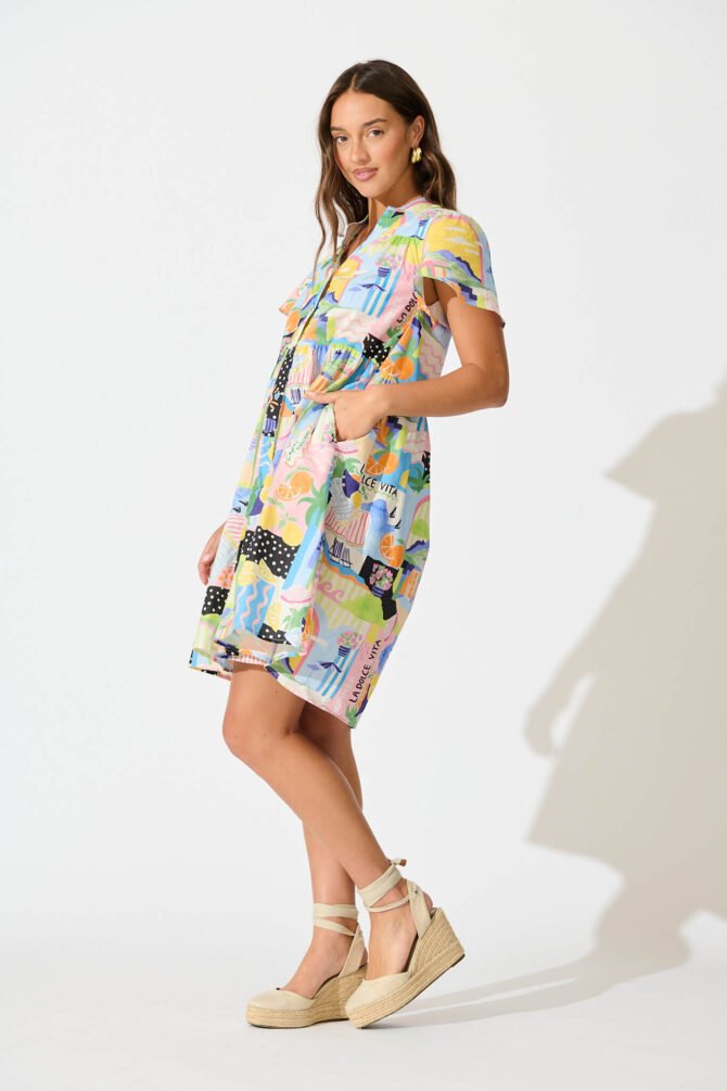 Dress in Multi Summer Print Cotton - Image 3