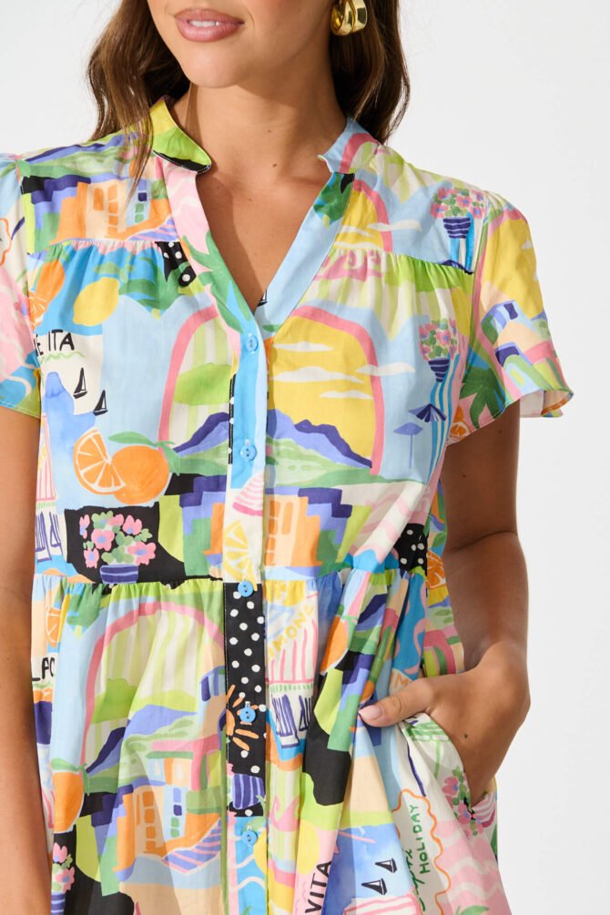 Dress in Multi Summer Print Cotton - Image 5