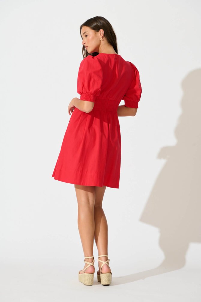 Dress in Red Cotton - Image 4
