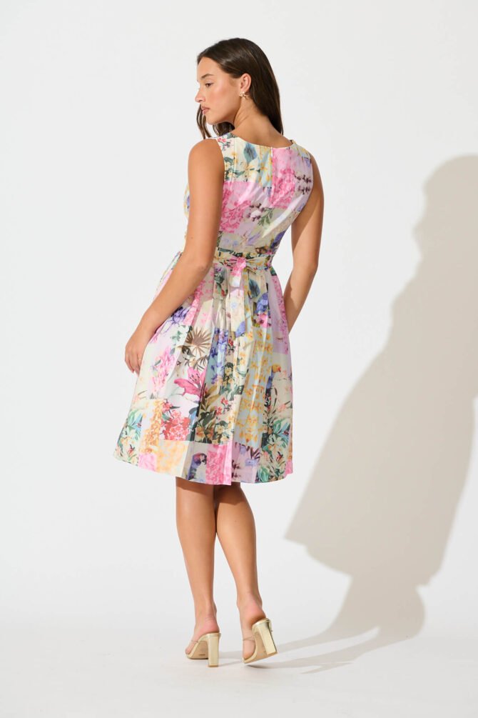 Dress in Multi Pastel Floral - Image 4
