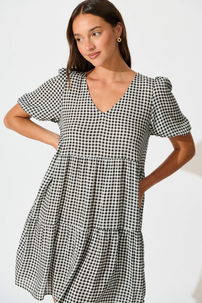 Dress in Black Gingham - Image 2