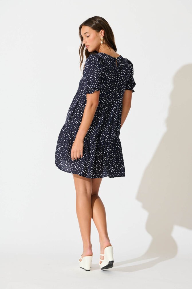 Dress in Navy with White Spots - Image 4