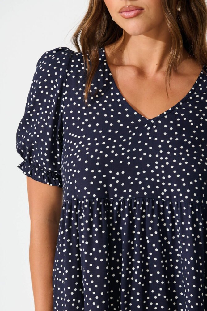 Dress in Navy with White Spots - Image 5