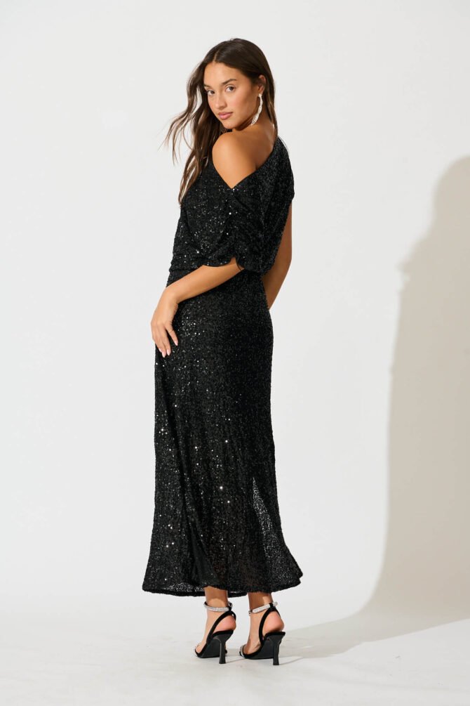 Maxi Dress in Black Sequin - Image 7