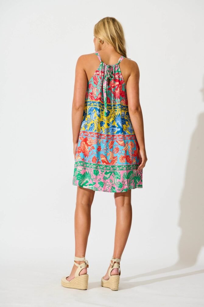 Dress in Multi Tropical Print - Image 4