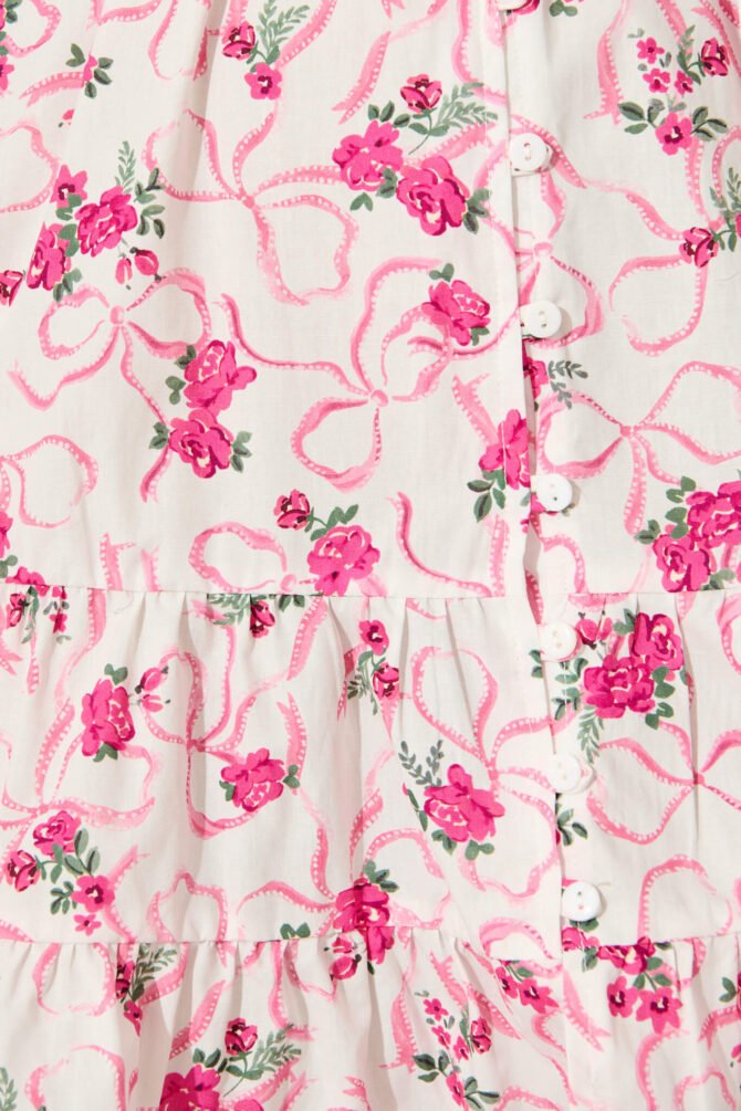 Dress in Pink Floral Print Cotton - Image 6