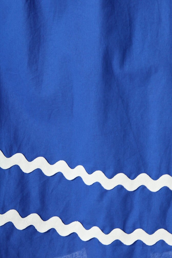 Maxi Dress in Cobalt with White Ric Rac Trim Cotton - Image 6