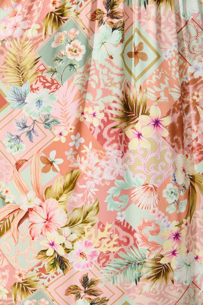 Maxi Sundress In Tropical Patchwork Print - Image 6