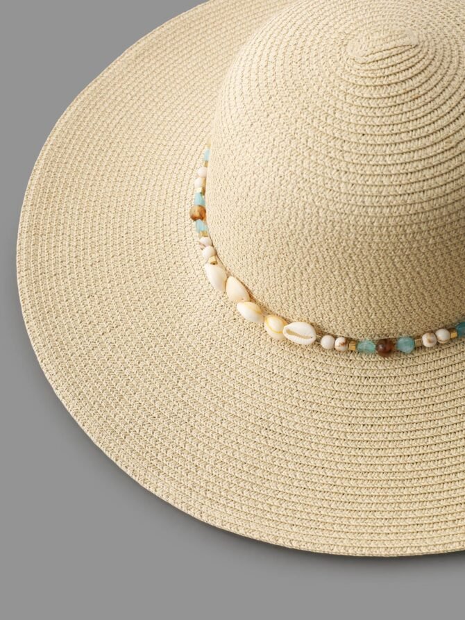 Curved Brim Seashell Vacation Hat - Image 2