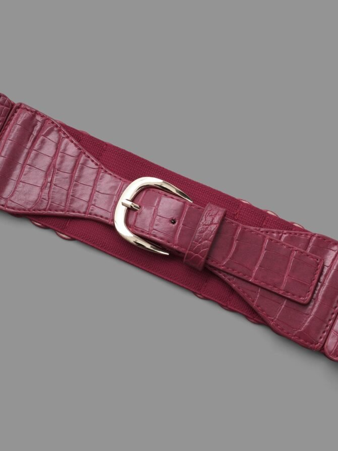 Stone Grain Buckle Thick Belt - Image 7