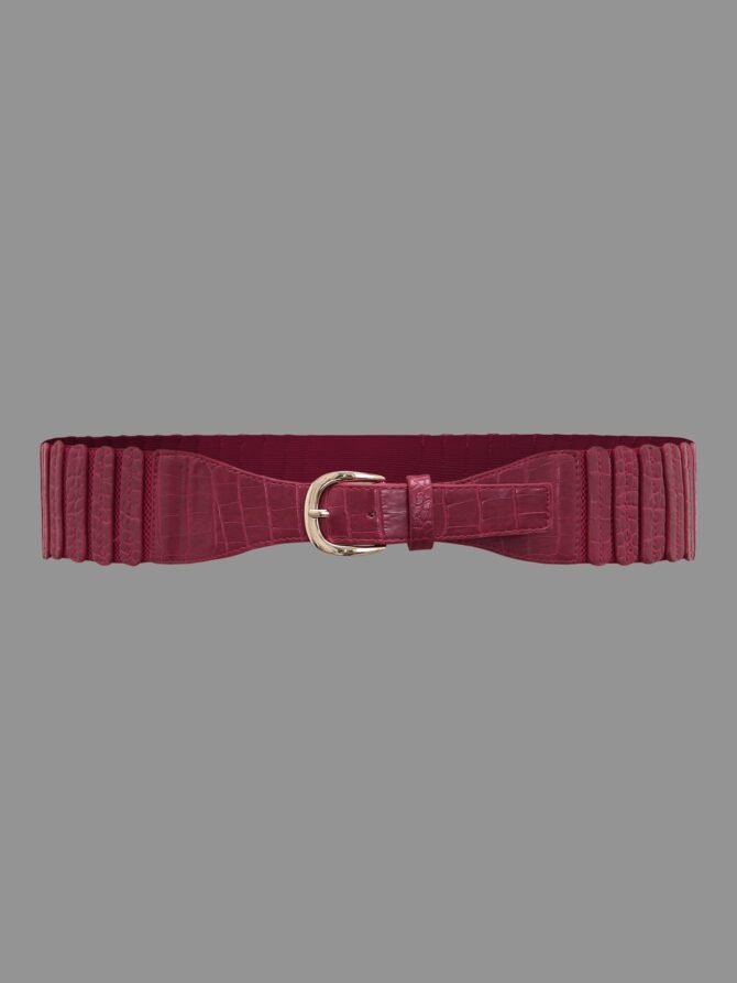 Stone Grain Buckle Thick Belt - Image 2