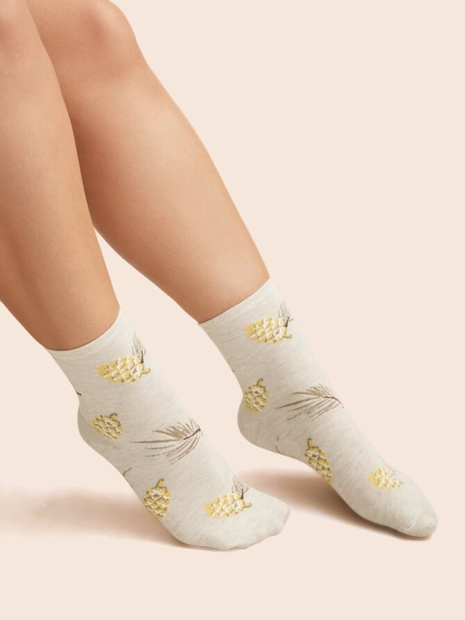Plants Printed Three Pair Socks - Image 5