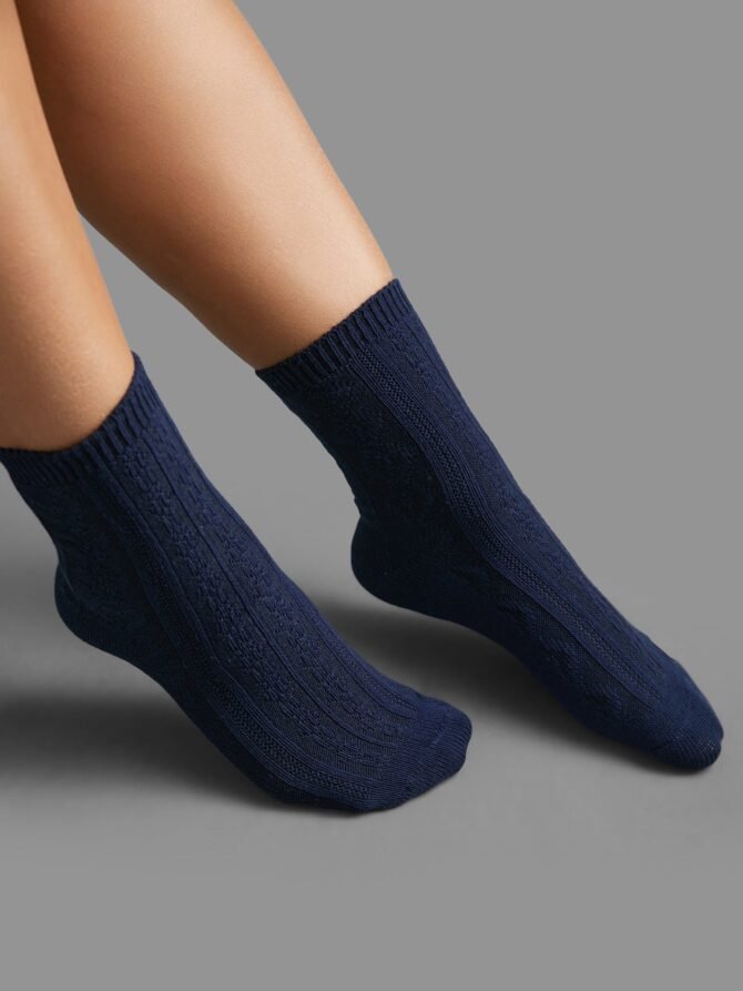 3 pairs Plain Textured Mid-Calf Socks - Image 4