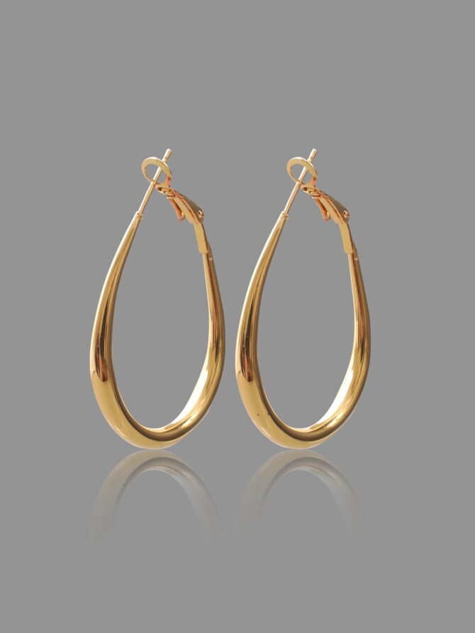 Simple Teardrop Design Hoop Earrings