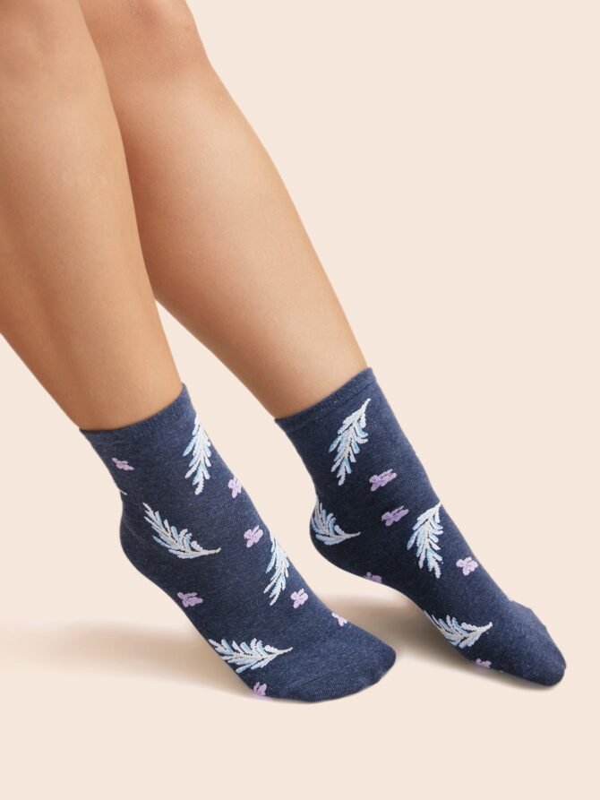 Plants Printed Three Pair Socks - Image 6