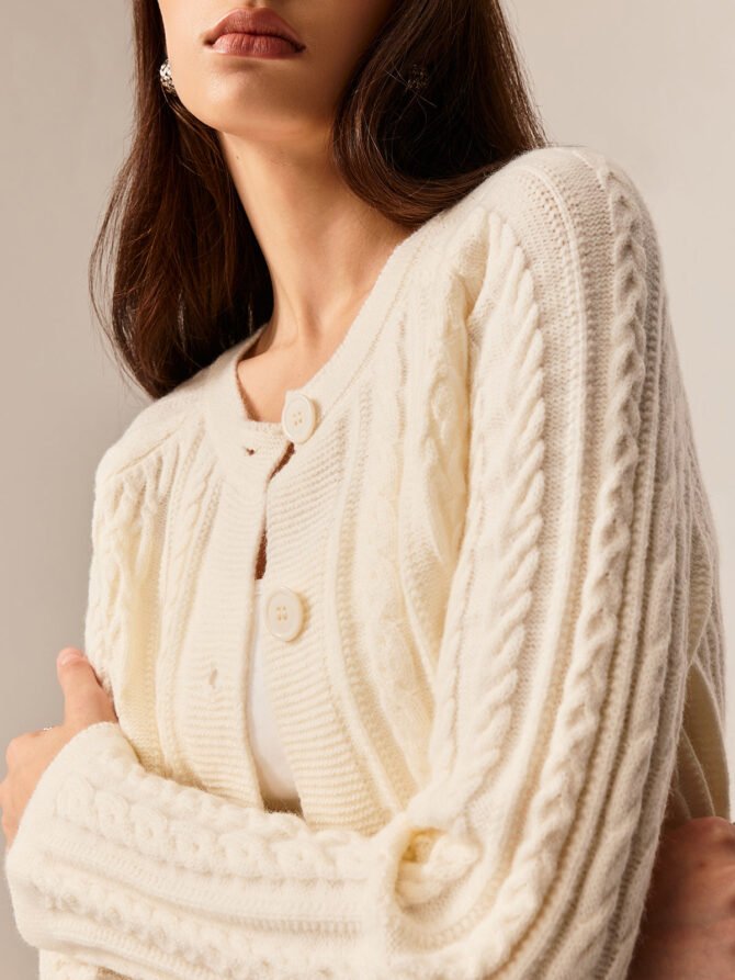 Button Down Cable Knit Outerwear - Image 2