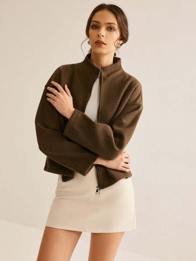 Tweed Double Zip Coat - Image 4