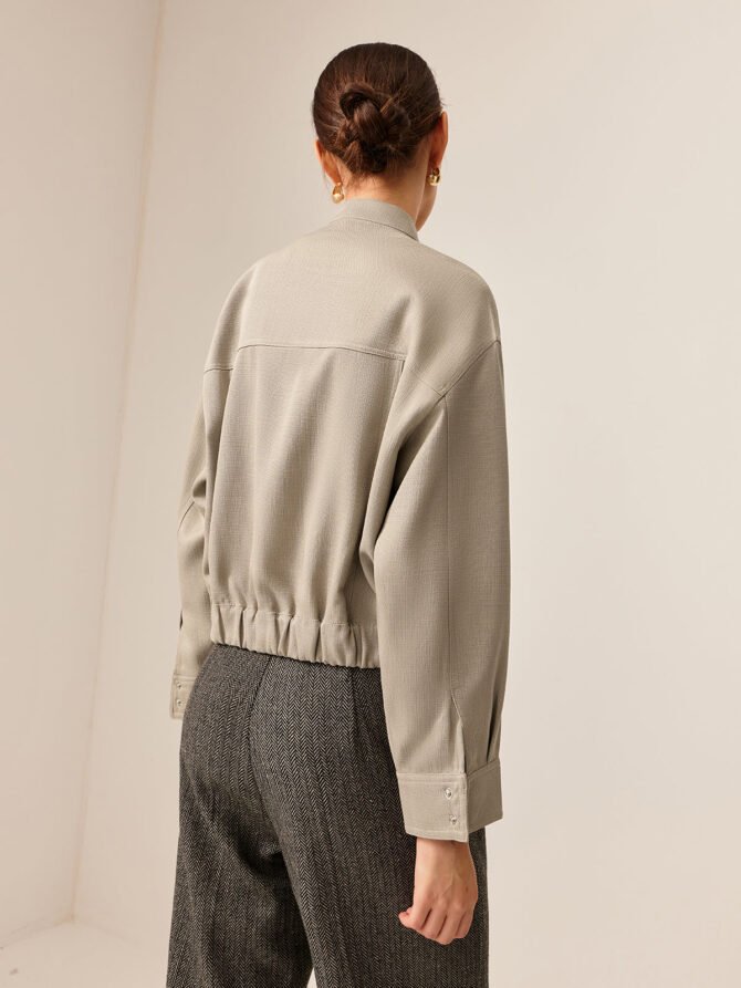 Plain Long Sleeve Cargo Jacket - Image 7