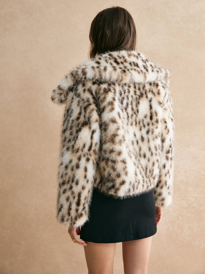 Leopard Women Faux Fur Coat - Image 5